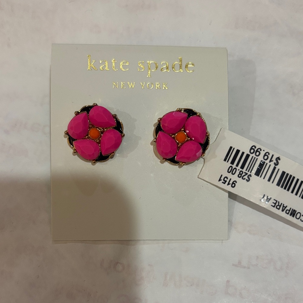 Kate Spade Pink and Orange Floral Earrings